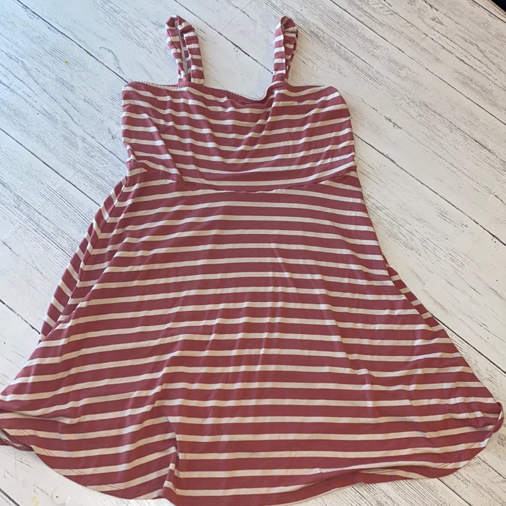 Altar’d state mauve & cream striped dress